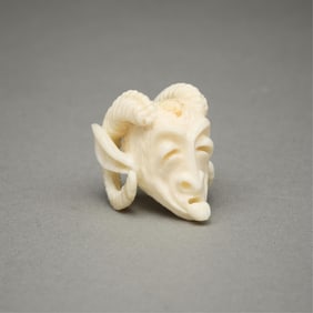Michael Henry Birch "Pan (Goat)" Ojime Carving