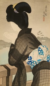 Ito Shinsui "Enjoying the Cool" Woodblock