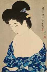 Ito Shinsui "Hatsu Yukata" Woodblock Print