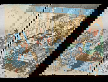 Toyohara Kunichika "Take of the Heike" Diptych