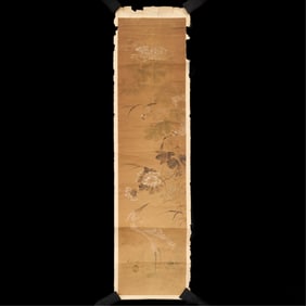 Japanese Kano School Heron Scroll Painting