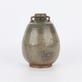 15th c. Thai Sawankhalok Crackle Glaze Ceramic Jar