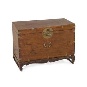 19th-20th c. Korean Wooden Bandaji Chest Trunk