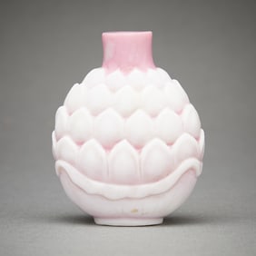 Chinese Lotus Form Peking Glass Snuff Bottle