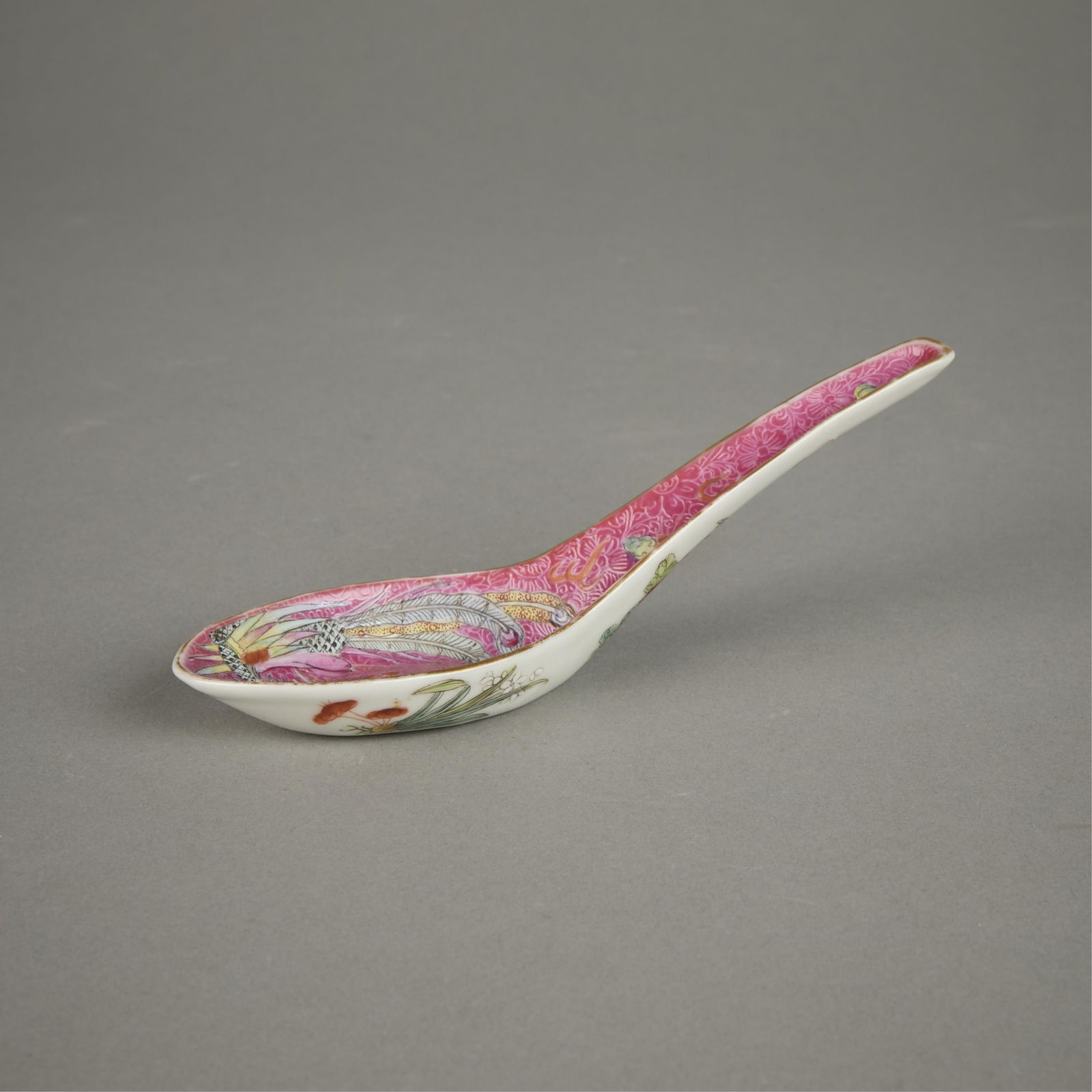 Chinese Qing Dragon & Phoenix Porcelain Spoon (1 of 3)
