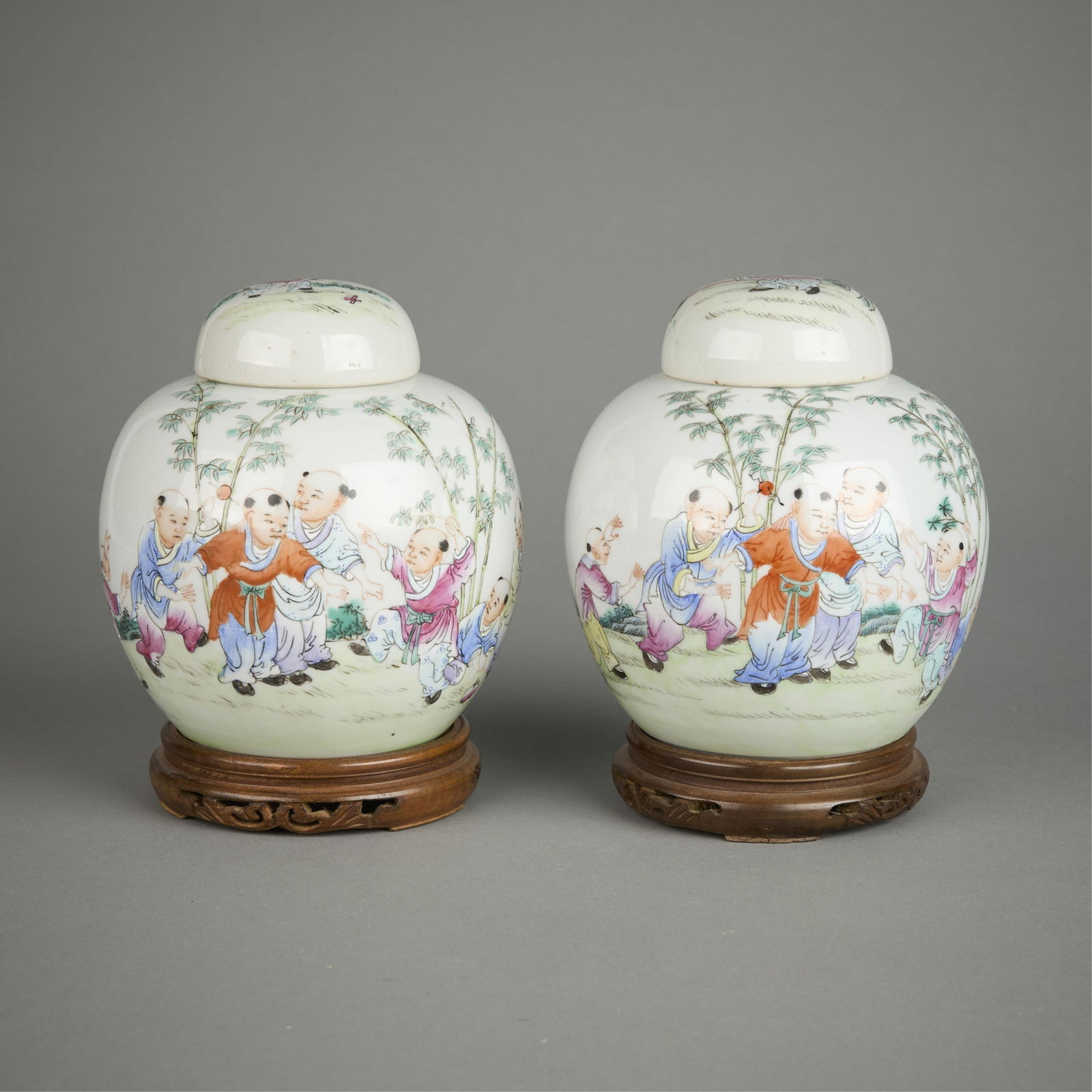 Pr Chinese Guangxu Famille Rose Porcelain Jars (1 of 4)