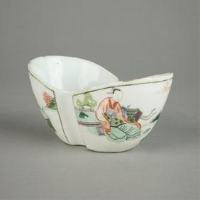 Early Qing Chinese Famille Verte Porcelain Vessel
