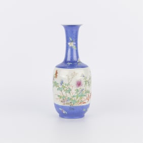 19th-20th c. Chinese Famille Rose Porcelain Vase