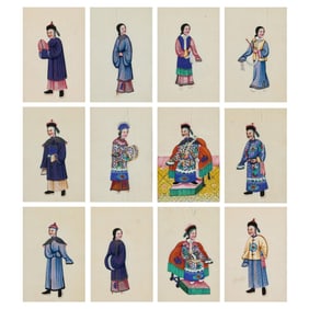 12 19th c. Chinese Pith Paper Paintings