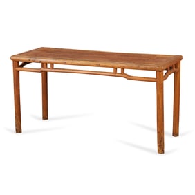 18th c. Chinese Elm Wood Corner Leg Painting Table