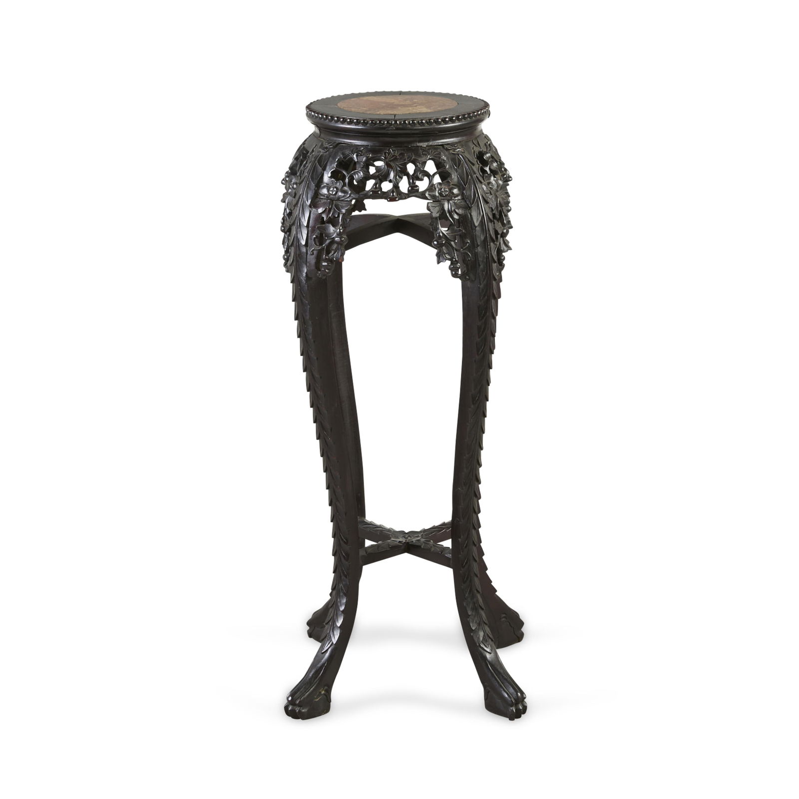 19th c. 36" Chinese Export Inlaid Marble Stand (1 of 4)