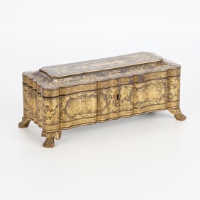 19th c. Chinese Export Gilt Lacquer Box