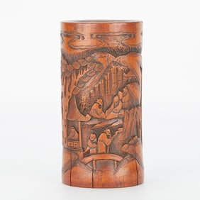 Chinese Carved Bamboo Brush Pot