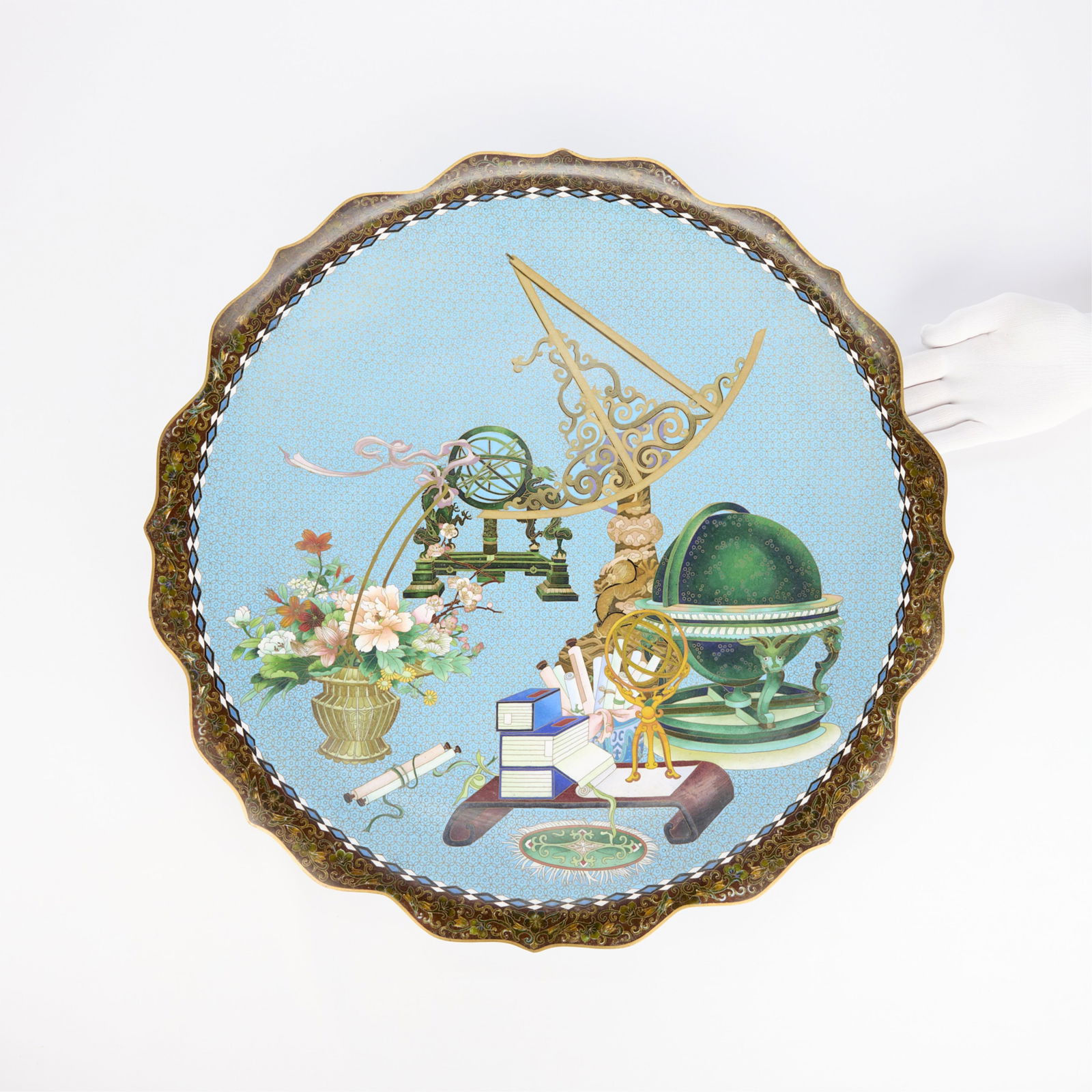 Large 25" Chinese PRC Cloisonne Charger (1 of 6)