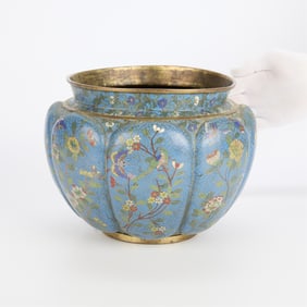 Large Chinese Qing Cloisonne Jar