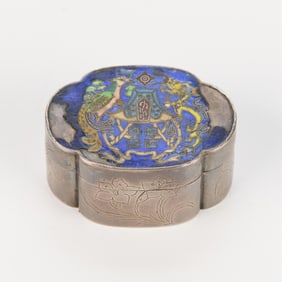 Chinese Republic Enameled Silver Box - Marked