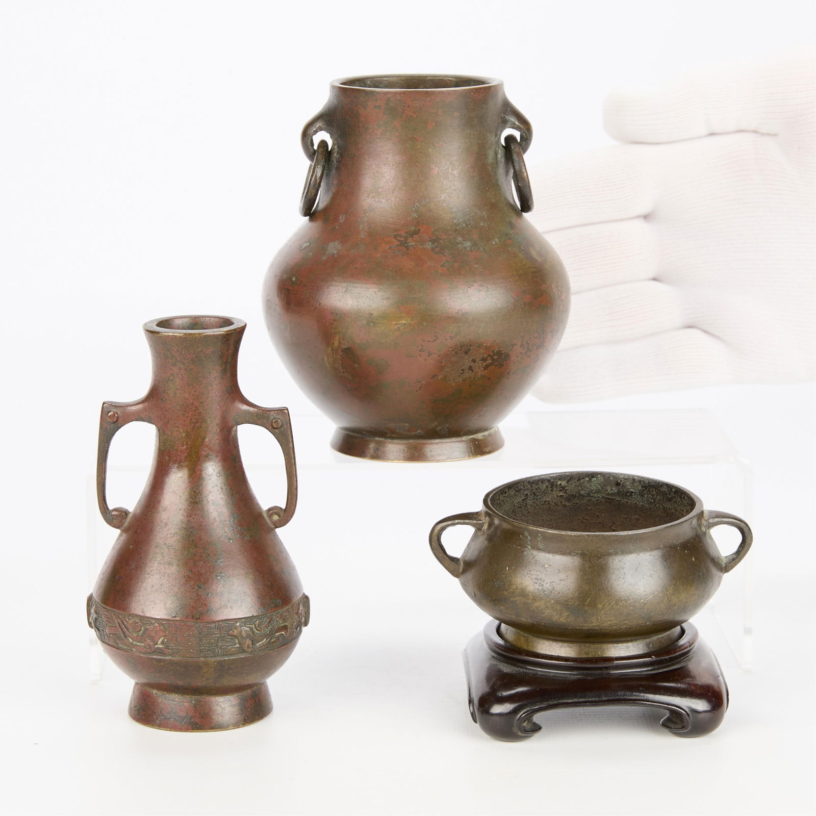 3 Antique Chinese Bronze Vases (1 of 6)