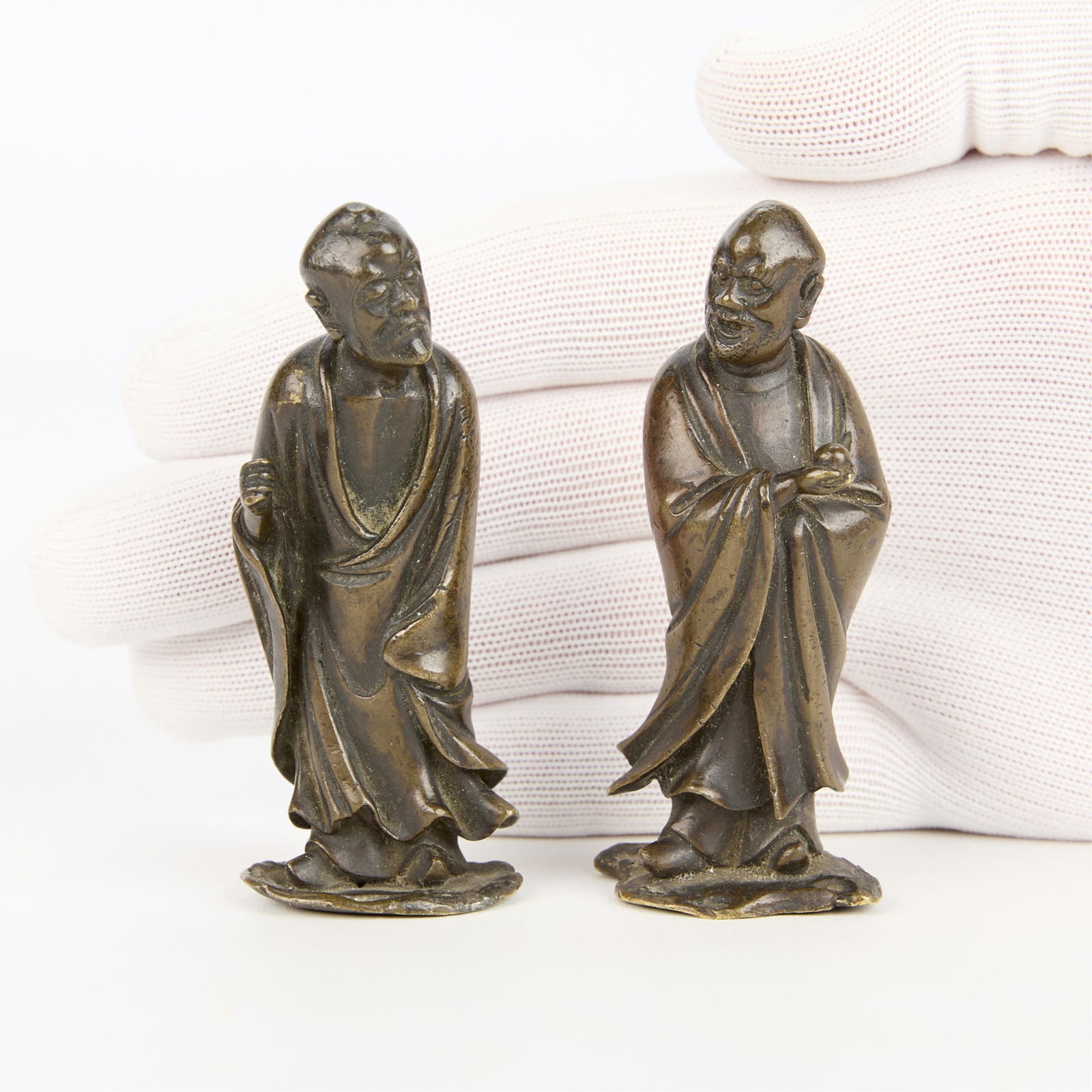 2 Small Antique Chinese Bronze Luohan (1 of 5)