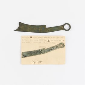 2 Early Chinese Bronze Money Knife Coins