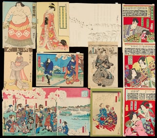 9 Late 18th-19th c. Japanese Woodblock Prints