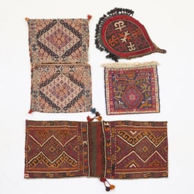 4 Central Asian Khorjin Saddle Bag Textiles