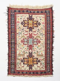 Caucasian Animal Pattern Soumak Rug 5' x 3'2"