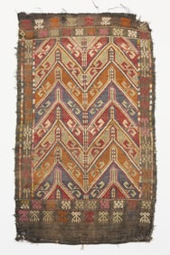 Turkish Wool Bag Face Rug Textile 3' x 1'9"