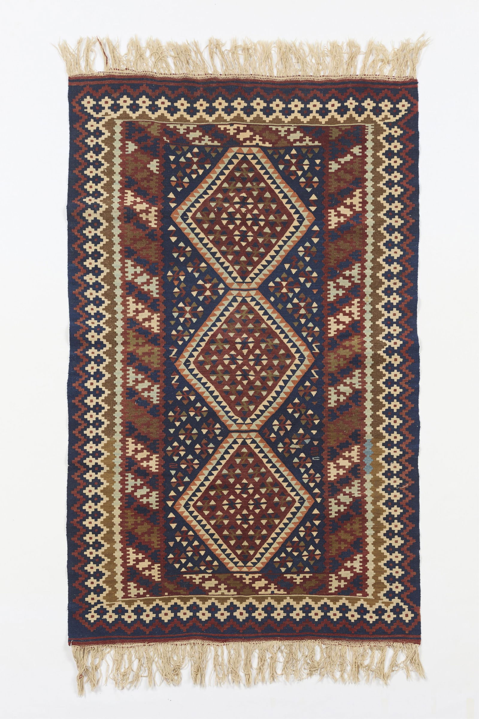 Turkish Wool Kilim Rug Textile 3'7" x 6'6" (1 of 3)