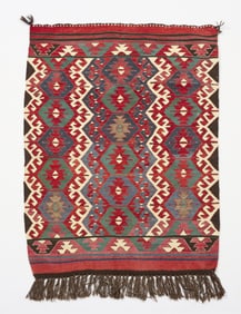 Turkish Hand-Knotted Wool Kilim Rug 4'9" x 3'4"