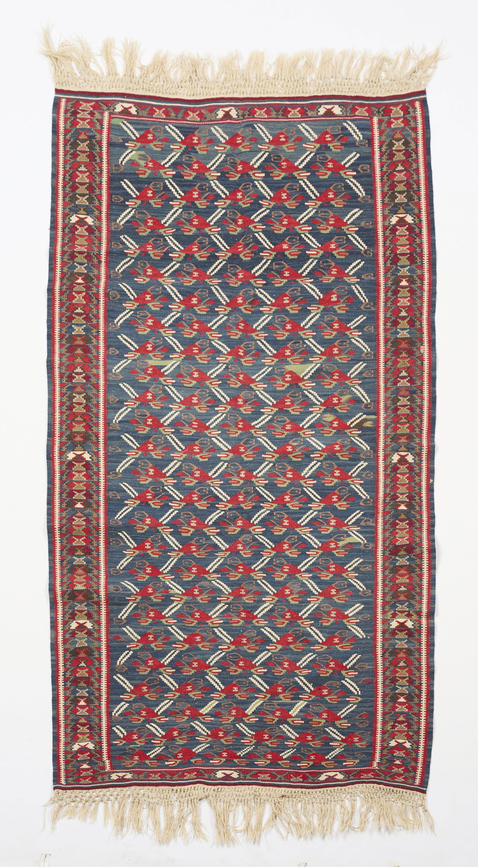 Turkish Kilim Floral Wool Runner Rug 6'8" x 3'5" (1 of 3)