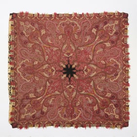 Vintage Kashmir Paisley Textile Shawl 5'10" x 5'7"