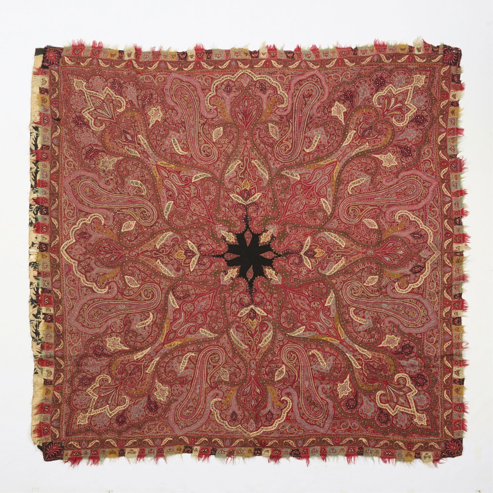 Vintage Kashmir Paisley Textile Shawl 5'10" x 5'7" (1 of 2)