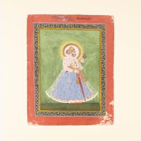 19th c. Indian Raja Umed Singh Miniature Painting