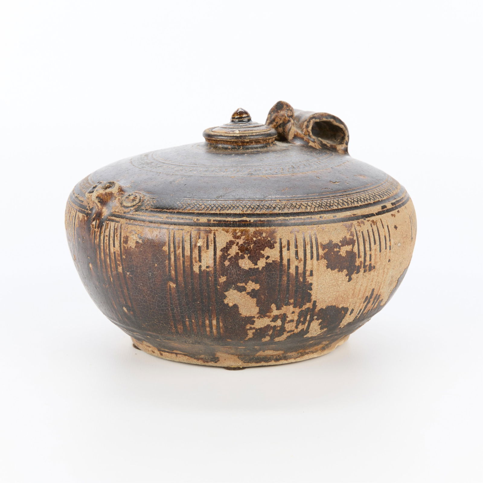 Khmer Angkor Period Stoneware Jar (1 of 5)