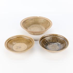 3 Thai Ceramic Bowls - Sukhothai & San Kamphaeng