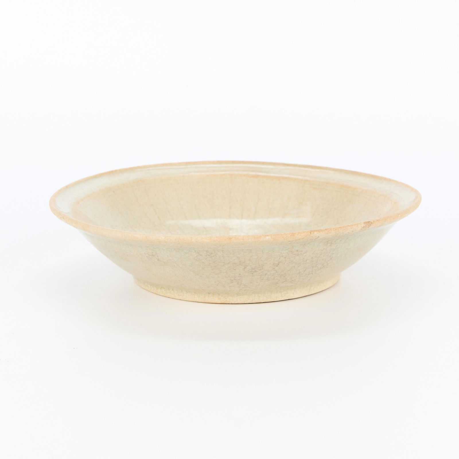 Thai Ceramic Crackle Glazed White Kalong Dish (1 of 5)