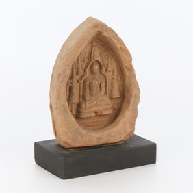 Burmese Pagan Terracotta Buddha Votive Plaque