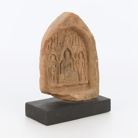 Burmese Pagan Terracotta Buddha Votive Plaque