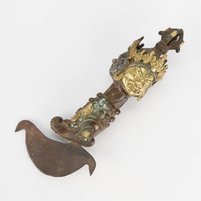 19th/20th c. Tibetan Bronze Ritual Kartika Knife