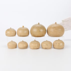 9 Warring States Ceramic Spherical Mat Weights