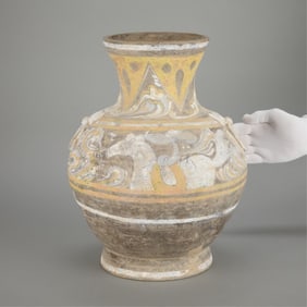 Chinese Han Dynasty Painted Ceramic Jar
