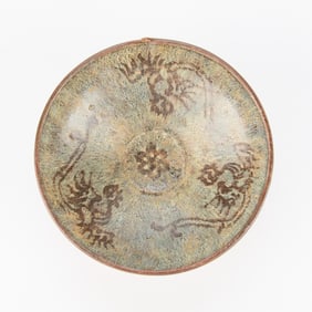 Chinese Song Paper-Cut Resist Decorated Tea Bowl