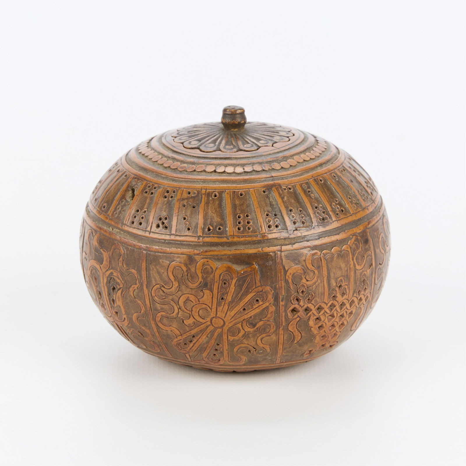 Chinese Carved Gourd Cricket Cage Vessel (1 of 5)