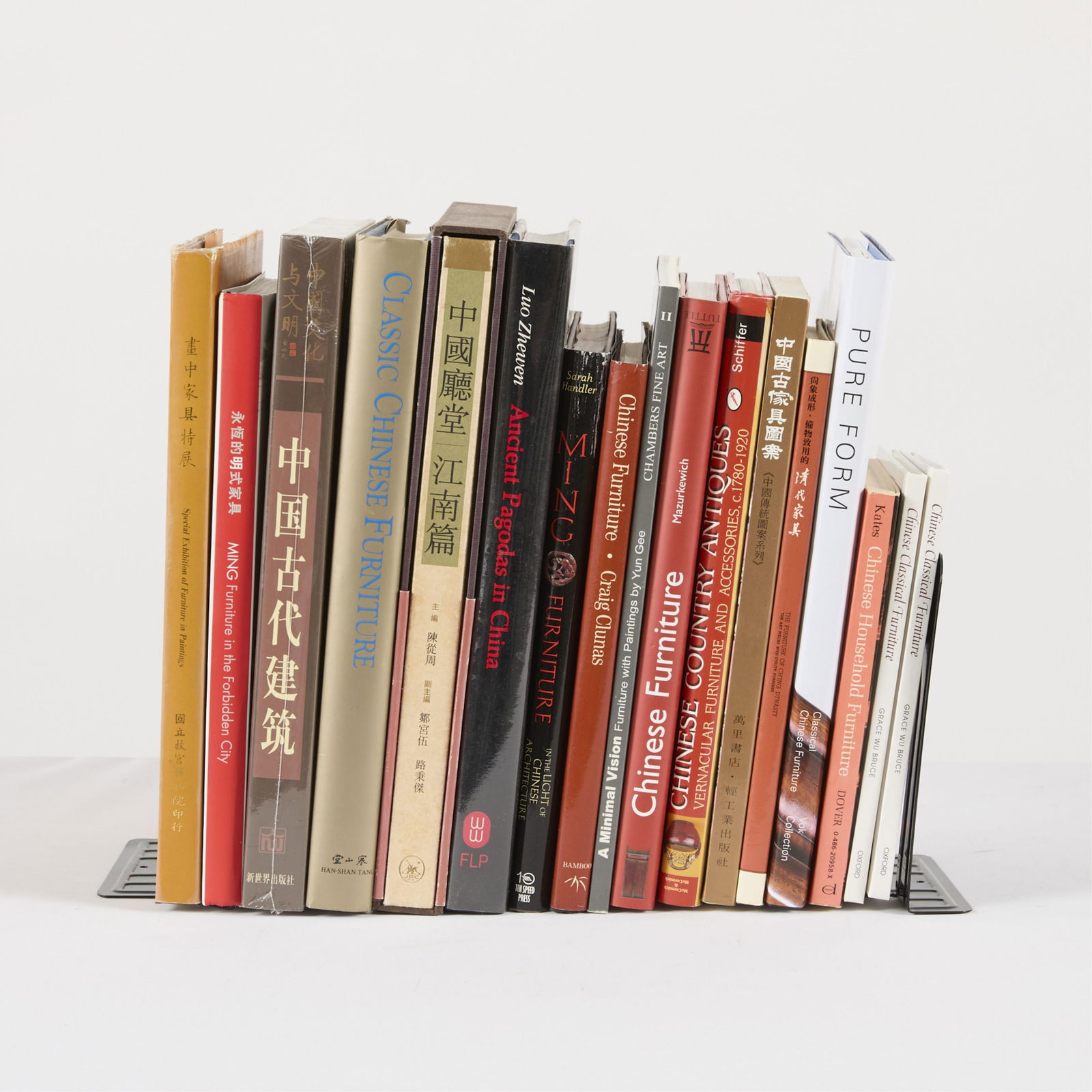 Group of Chinese Furniture Books: Group of books on Chinese furniture.Provenance: From the Distinguished Personal Collection of Dr. Robert Jacobsen.(Shipping dimensions) Height: 12 1/2 in x width: 12 1/2 in x depth: 16 in.