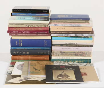 Group of Chinese Painting Books: Group of books regarding Chinese painting including topics such as: Chinese literati in painting, woodcuts, art during the Yuan dynasty, portraiture, general history books on Chinese art and painting,
