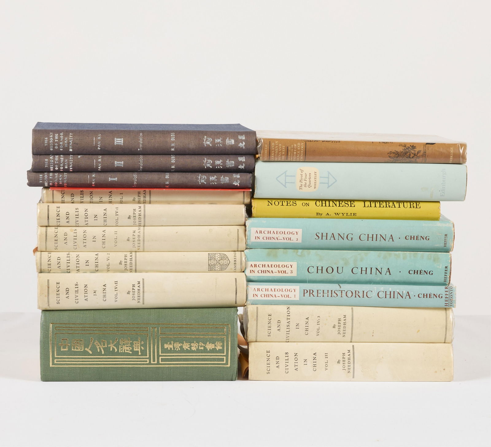 Group of Chinese History & Culture Books: Group of books covering topics including Chinese history, archaeology, literature, and civilization.Provenance: From the Distinguished Personal Collection of Dr. Robert Jacobsen.(Shipping dimensions)