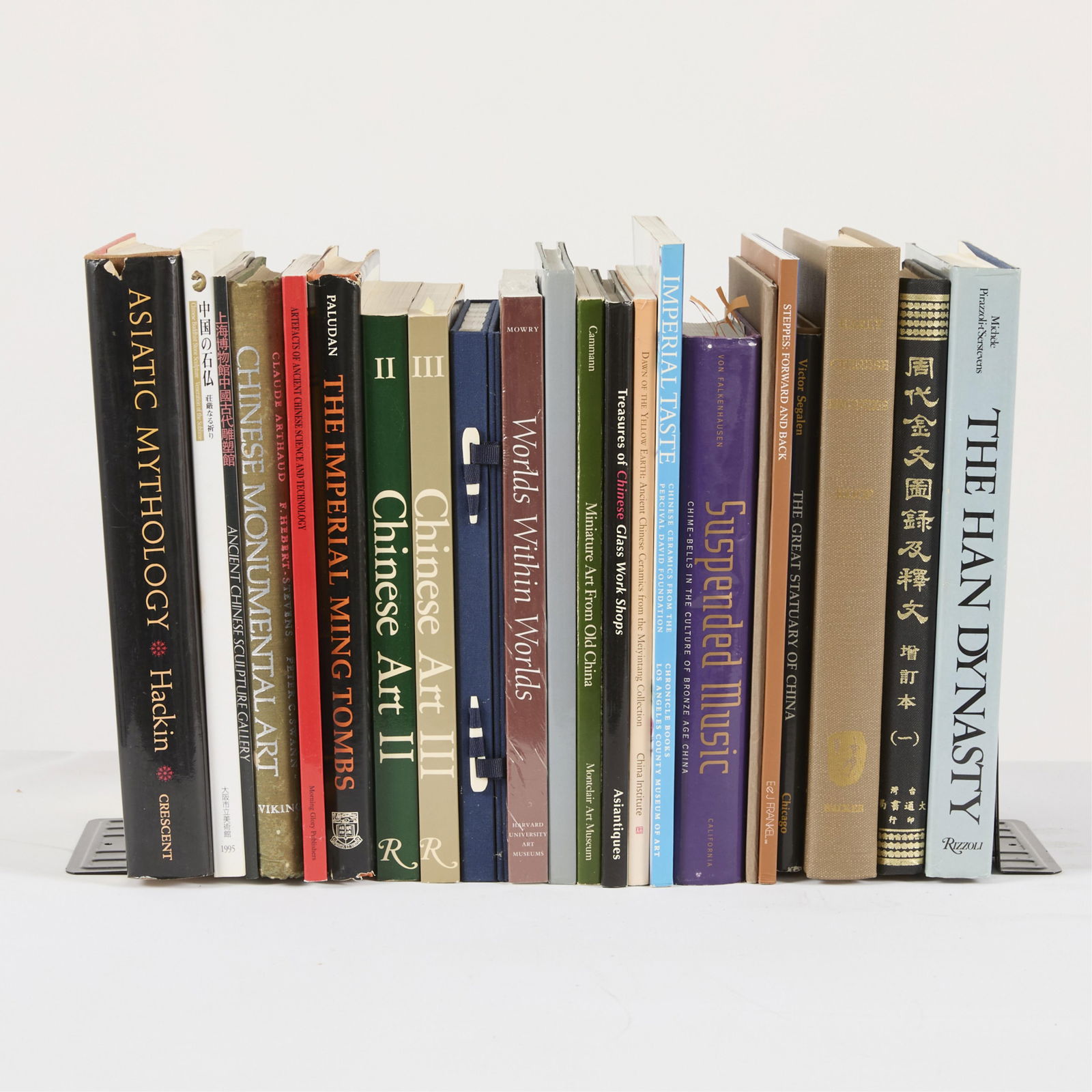 Group Chinese Art & History Books: Group of assorted books on Chinese art and history.Provenance: From the Distinguished Personal Collection of Dr. Robert Jacobsen.(Shipping dimensions) Height: 12 1/2 in x width: 12 1/2 in x depth: 16