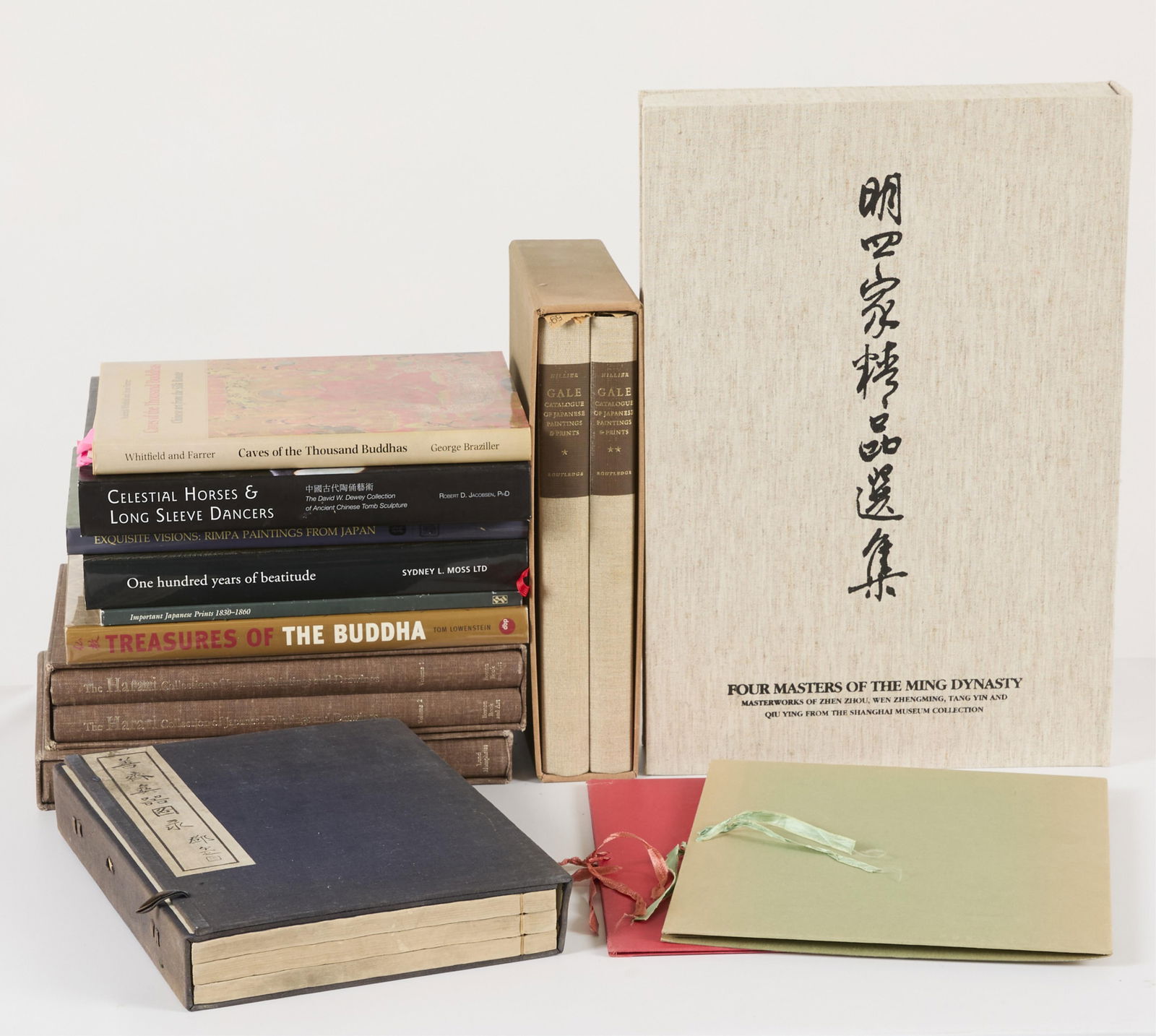 Group Assorted Asian Arts & Culture Books: Large group of assorted miscellaneous Asian art books covering various arts and culture topics.Provenance: From the Distinguished Personal Collection of Dr. Robert Jacobsen.(Shipping dimensions, appro