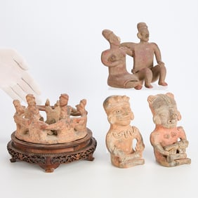 4 Pre-Columbian Terracotta Pottery Figures