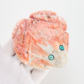 Large Leo Poblano Inlaid Shell Zuni Frog Fetish